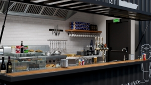 Snack' Cube Containerland.fr | vue intérieure