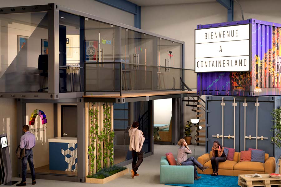 CONTAINERLAND : conteneurs aménagés bureaux | Conteneurs coworking