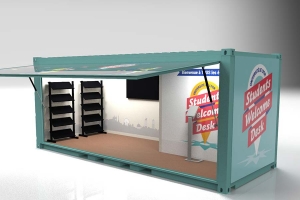 Conteneur 20 pieds aménagé Stand pour l'Université de Lyon