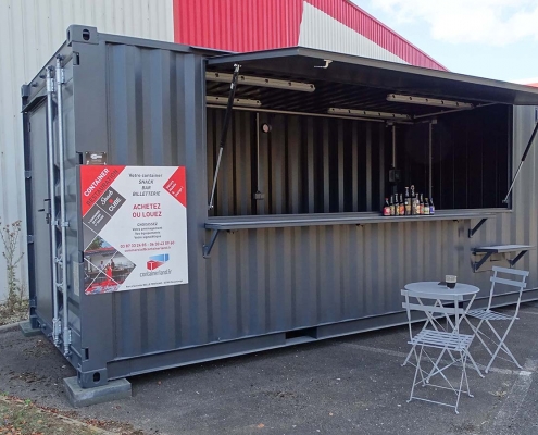 Aménagement container maritime : container bar, restaurant, snack, fabricant food truck