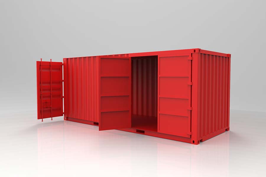 Conteneur maritime Open middle side